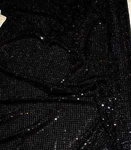 SEQUIN KNIT STRETCH FABRIC BLACK 56 BY THE YARD  
