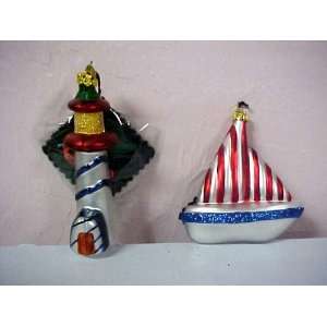  Cherry designs lighthouse or sailboat ornament