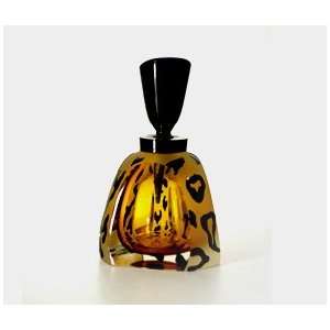  Correia Designer Art Glass, Perfume Bottle, Amber/Blk 