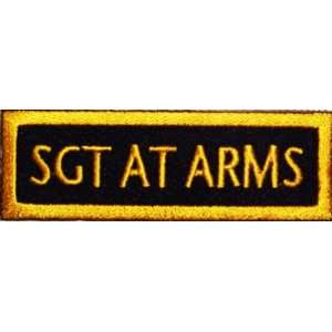  SGT AT ARMS Yellow Club Embroidered Biker Vest Patch 