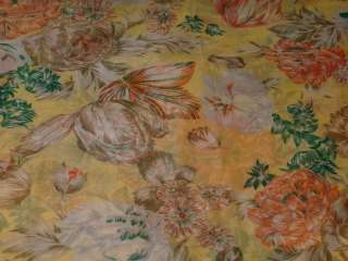 Vintage 1 3/4yds Fabric CRUSHED Poly Knit SHEER FLOWERS  
