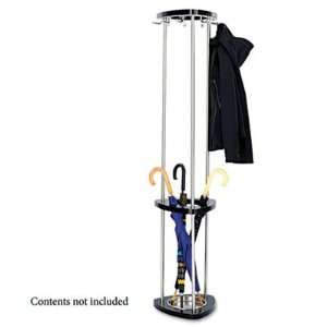  Safco 4214BL Mode Wood Costumer with Umbrella Stand, Black 