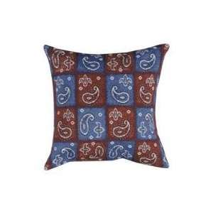 Set of 2 Red & Blue Western Bandana Accent Throw Pillows 12 x 12 