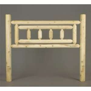   Natural Tranquility Cedar Log Style Deluxe Wooden King Bed Headboard