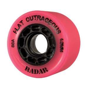 Radar Flat Outrageous Pink Skate Wheels 8 Pack 88A Hardness and Size 