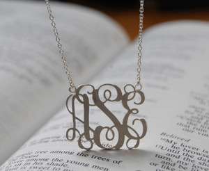 Monogram Necklace 1.75 inch&1.1mm thick Personalized Initial Pendant 