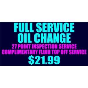  3x6 Vinyl Banner   Full Service Oil Change 27 point 