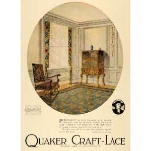  1919 Ad Quaker Craft Lace Georgian Chinese Drapery 