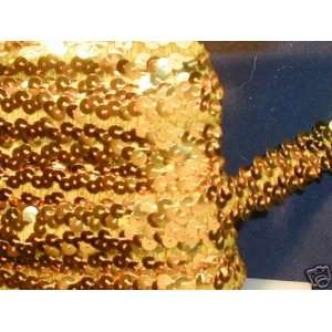  7/8 inch Gold Stretch Sequin Banding Trim 1838571  by the 
