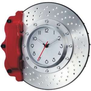  Creative silver metal clock with red brake[1104BRAKE 