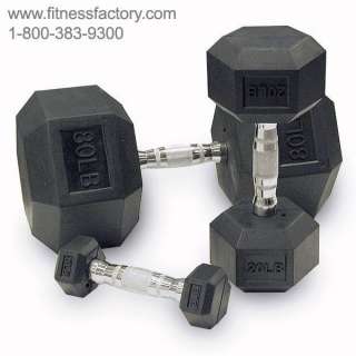 Rubber Coated Hex Dumbbell Set 55 to 75 Lbs. (SDRS650)  