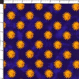 Celestial Zodiac Sun Galaxy Cotton Quilting Fabric BTY  