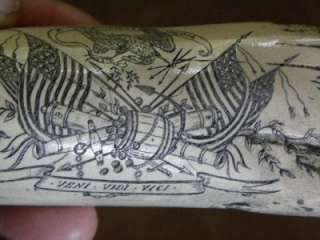 SCRIMSHAW REPLICA TOOTH CONSTITUTION AND GUERRIERE  