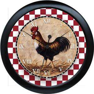 Personalized Country Kitchen Rooster Nursery Wall Clock