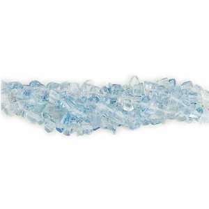  Blue Moon Frosting Glass Bead Chips 22 Inch  Light Blue 