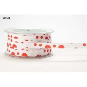   Ribbon with Bubble Dot in White / Red   5 Yards Arts, Crafts & Sewing