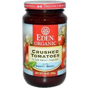Tomato, 100% Organic, Crsh, with Bsl, Gl, 14 oz (pack of 12 )  