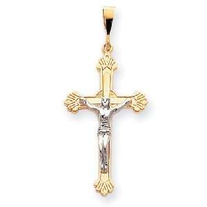  14k Two Tone Gold Crucifix Pendant Jewelry