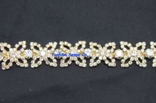 wedding cake decor craft rhinestone crystal GOLD plating chain 