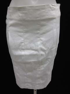 CRISTINA GAVIOLI White Inverted Pleat Straight Skirt 42  