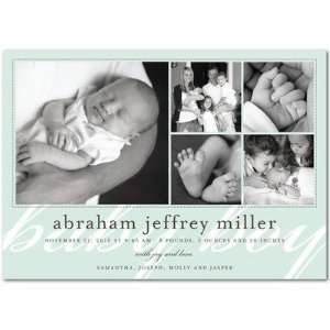 Boy Birth Announcements   Lovely Note Aloe By Hello Little One For 