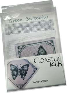 Cross Stitch Kit   Blue Butterfly Coaster Kit  