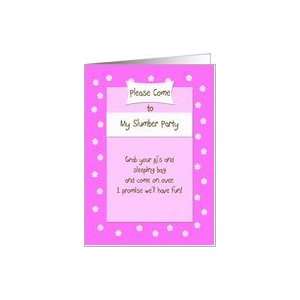  Slumber Party Invitation Idea    Cute Pink Bed Card 