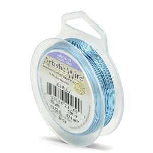  Artistic Wire 24 Gauge Silver Plated Ice Blue Wire, 15 