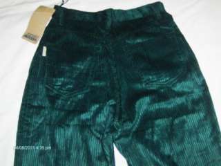 SASSOON vtg sz 14 Emerald Velvet High Waist Cords NWT  