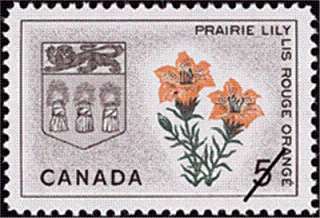425i MNH Canada   Saskatchewan   Prairie Lily 5¢ F paper  