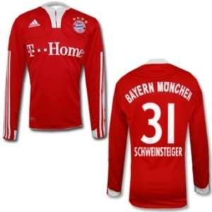  Bayern Munich Schweinsteiger Shirt Home 2010 Long Sleeved 