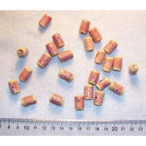  Pink Ceramic 16mm Tube Beads Arts, Crafts & Sewing
