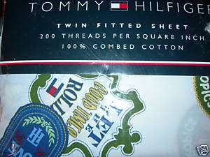 TOMMY HILFIGER~SANTA MONICA~ TWIN FITTED SHEET~NEW~  