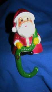 Vintage Christmas Stocking Holder Mantle Santa Claus  