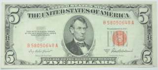   1963 US $5 LEGAL TENDER FIVE DOLLAR BILL PAPER CURRENCY P244117  