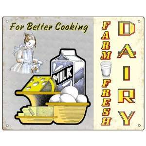 Dairy Farm Cooking Sign / ranch cheese eggs milk cheese / vintage 
