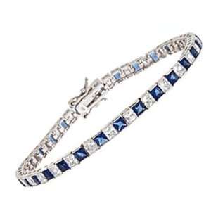   Sapphire Bracelet Gorgeous Tennis Style Bracelet Illustrious Deep Blue