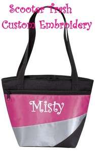 Personalized Lunch Bag Cooler Tote Monogrammed Hot pink black NEW 