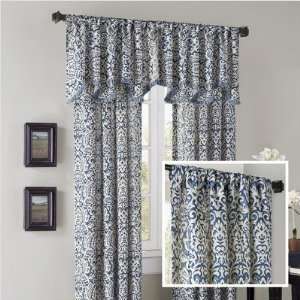  Bundle 16 Avery Stencil Damask Valance in Navy (Set of 2 