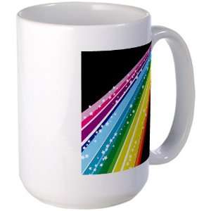  Large Mug Coffee Drink Cup Retro Rainbow 