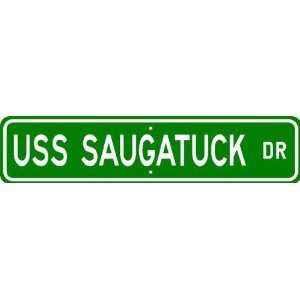  USS SAUGATUCK AOT 75 Street Sign   Navy Patio, Lawn 