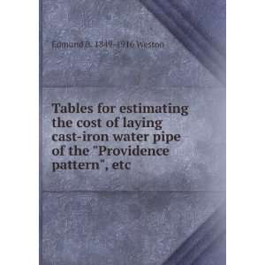  Tables for estimating the cost of laying cast iron water pipe 