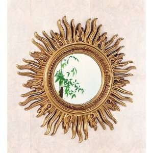   All new item Gold finish round sun style wall mirror