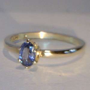  Blue Sapphire in 14K Gold Solitaire Ladies Ring size 7.5  