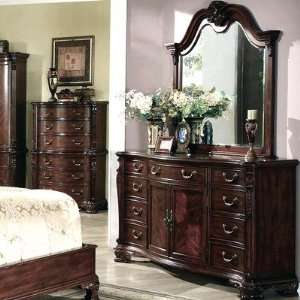  Dasan Dresser and Mirror Set in Dark Cherry Furniture 