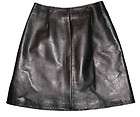 Womens Black DANIER Genuine Leather Cowhide Skirt Size Sz 4