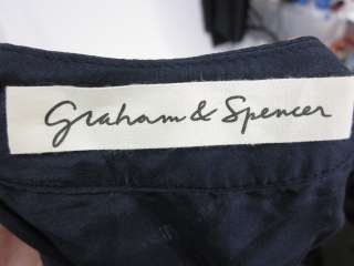 GRAHAM & SPENCER Brown Blue Sleeveless Print Shirt Sz P  