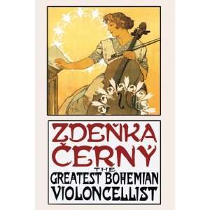   The Greatest Bohemian Violoncellist   Poster by Alphonse Mucha (12x18