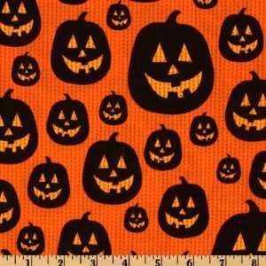  44 Wide Eerie Alley Jack O Lantern Black/Pumpkin Fabric 