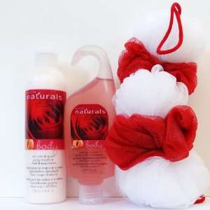  Avon Naturals Red Rose & Peach Skin Care Set Beauty